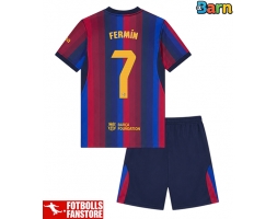 Barcelona Fermin Lopez #7 Hemmatröja Barn 2026-27 Kortärmad (+ Korta byxor)