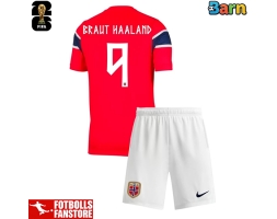 Norge Erling Haaland #9 Hemmatröja Barn VM 2026 Kortärmad (+ Korta byxor)