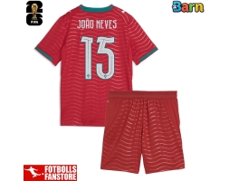 Portugal Joao Neves #15 Hemmatröja Barn VM 2026 Kortärmad (+ Korta byxor)