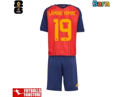 Spanien Lamine Yamal #19 Hemmatröja Barn VM 2026 Kortärmad (+ Korta byxor)