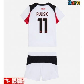 AC Milan Christian Pulisic #11 Bortatröja Barn 2025-26 Kortärmad (+ Korta byxor)