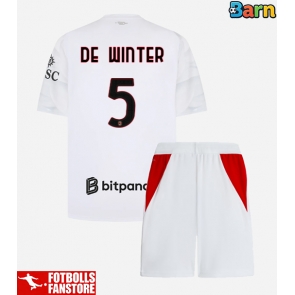 AC Milan Koni De Winter #5 Bortatröja Barn 2026-27 Kortärmad (+ Korta byxor)