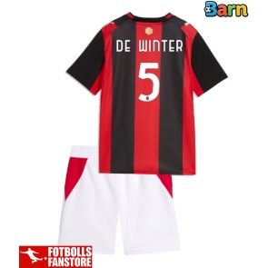 AC Milan Koni De Winter #5 Hemmatröja Barn 2026-27 Kortärmad (+ Korta byxor)