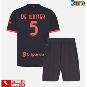 AC Milan Koni De Winter #5 Tredje Tröja Barn 2026-27 Kortärmad (+ Korta byxor)