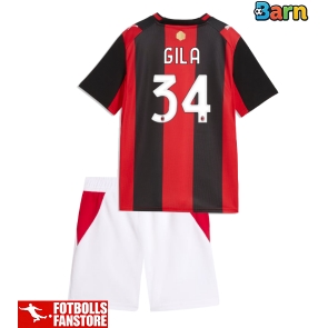 AC Milan Mario Gila #34 Hemmatröja Barn 2026-27 Kortärmad (+ Korta byxor)