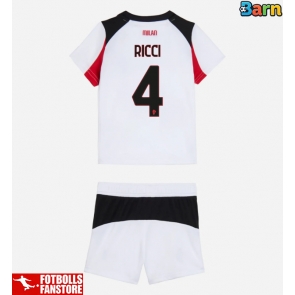 AC Milan Samuele Ricci #4 Bortatröja Barn 2025-26 Kortärmad (+ Korta byxor)