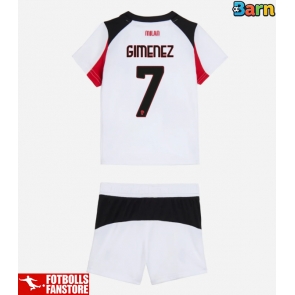 AC Milan Santiago Gimenez #7 Bortatröja Barn 2025-26 Kortärmad (+ Korta byxor)