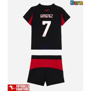 AC Milan Santiago Gimenez #7 Hemmatröja Barn 2025-26 Kortärmad (+ Korta byxor)