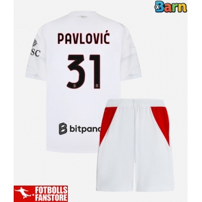 AC Milan Strahinja Pavlovic #31 Bortatröja Barn 2026-27 Kortärmad (+ Korta byxor)