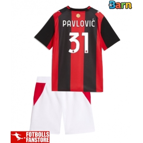 AC Milan Strahinja Pavlovic #31 Hemmatröja Barn 2026-27 Kortärmad (+ Korta byxor)