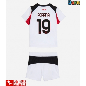AC Milan Youssouf Fofana #19 Bortatröja Barn 2025-26 Kortärmad (+ Korta byxor)