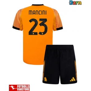 AS Roma Gianluca Mancini #23 Bortatröja Barn 2025-26 Kortärmad (+ Korta byxor)