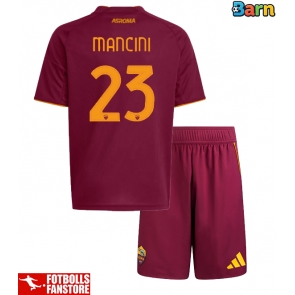 AS Roma Gianluca Mancini #23 Hemmatröja Barn 2025-26 Kortärmad (+ Korta byxor)
