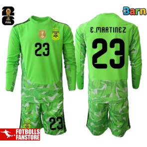 Argentina Emiliano Martinez #23 Målvakt Bortatröja Barn VM 2026 Långärmad (+ Korta byxor)