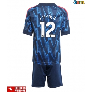 Arsenal Jurrien Timber #12 Bortatröja Barn 2025-26 Kortärmad (+ Korta byxor)