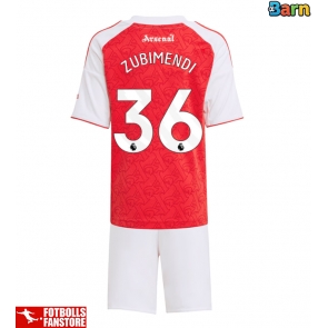Arsenal Martin Zubimendi #36 Hemmatröja Barn 2025-26 Kortärmad (+ Korta byxor)