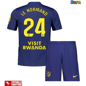 Atletico Madrid Robin Le Normand #24 Bortatröja Barn 2025-26 Kortärmad (+ Korta byxor)
