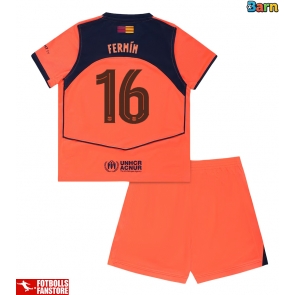 Barcelona Fermin Lopez #16 Tredje Tröja Barn 2025-26 Kortärmad (+ Korta byxor)