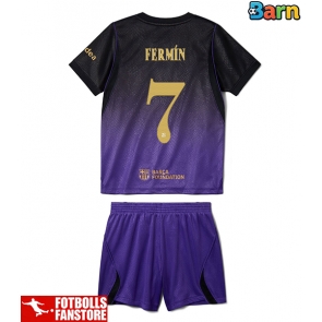 Barcelona Fermin Lopez #7 Bortatröja Barn 2026-27 Kortärmad (+ Korta byxor)