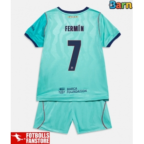 Barcelona Fermin Lopez #7 Tredje Tröja Barn 2026-27 Kortärmad (+ Korta byxor)
