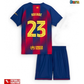 Barcelona Jules Kounde #23 Hemmatröja Barn 2025-26 Kortärmad (+ Korta byxor)