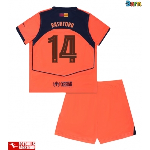 Barcelona Marcus Rashford #14 Tredje Tröja Barn 2025-26 Kortärmad (+ Korta byxor)