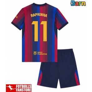 Barcelona Raphinha Belloli #11 Hemmatröja Barn 2026-27 Kortärmad (+ Korta byxor)