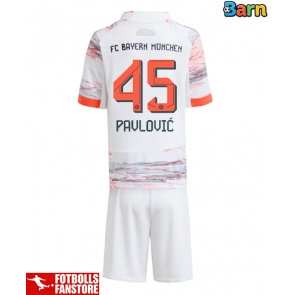 Bayern Munich Aleksandar Pavlovic #45 Bortatröja Barn 2025-26 Kortärmad (+ Korta byxor)