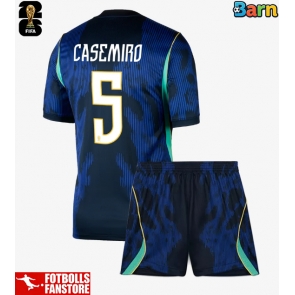 Brasilien Casemiro #5 Bortatröja Barn VM 2026 Kortärmad (+ Korta byxor)