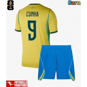 Brasilien Matheus Cunha #9 Hemmatröja Barn VM 2026 Kortärmad (+ Korta byxor)