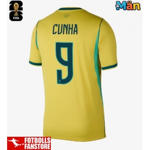 Brasilien Matheus Cunha #9 Hemmatröja VM 2026 Kortärmad