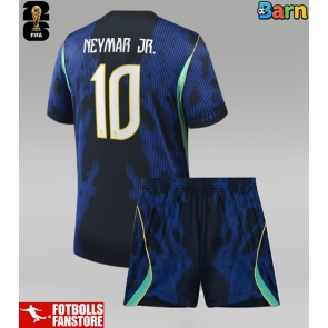 Brasilien Neymar Jr #10 Bortatröja Barn VM 2026 Kortärmad (+ Korta byxor)