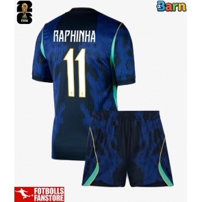 Brasilien Raphinha Belloli #11 Bortatröja Barn VM 2026 Kortärmad (+ Korta byxor)