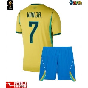 Brasilien Vinicius Junior #7 Hemmatröja Barn VM 2026 Kortärmad (+ Korta byxor)