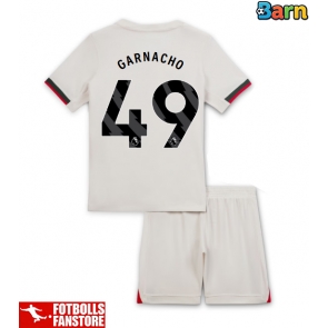 Chelsea Alejandro Garnacho #49 Bortatröja Barn 2025-26 Kortärmad (+ Korta byxor)