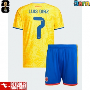 Colombia Luis Diaz #7 Hemmatröja Barn VM 2026 Kortärmad (+ Korta byxor)