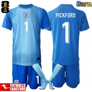 England Jordanien Pickford #1 Målvakt Hemmatröja Barn VM 2026 Kortärmad (+ Korta byxor)