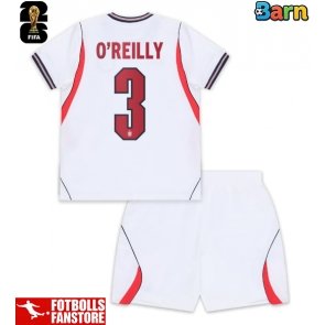 England Nico O'Reilly #3 Hemmatröja Barn VM 2026 Kortärmad (+ Korta byxor)