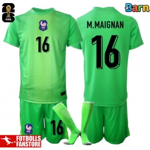Frankrike Mike Maignan #16 Målvakt Bortatröja Barn VM 2026 Kortärmad (+ Korta byxor)