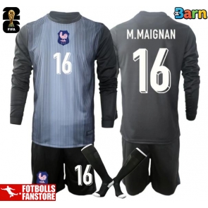 Frankrike Mike Maignan #16 Målvakt Hemmatröja Barn VM 2026 Långärmad (+ Korta byxor)