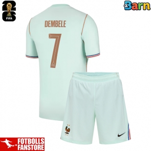Frankrike Ousmane Dembele #7 Bortatröja Barn VM 2026 Kortärmad (+ Korta byxor)