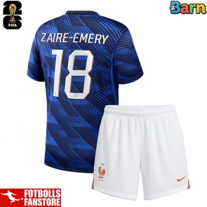 Frankrike Warren Zaire-Emery #18 Hemmatröja Barn VM 2026 Kortärmad (+ Korta byxor)