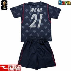 Förenta stater Timothy Weah #21 Bortatröja Barn VM 2026 Kortärmad (+ Korta byxor)