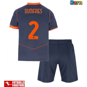 Inter Milan Denzel Dumfries #2 Tredje Tröja Barn 2025-26 Kortärmad (+ Korta byxor)