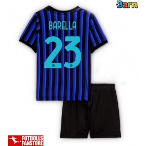 Inter Milan Nicolo Barella #23 Hemmatröja Barn 2025-26 Kortärmad (+ Korta byxor)