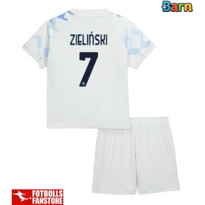 Inter Milan Piotr Zielinski #7 Bortatröja Barn 2025-26 Kortärmad (+ Korta byxor)