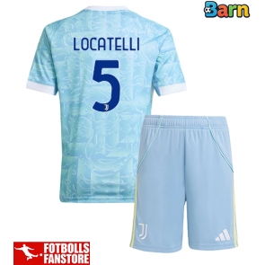 Juventus Manuel Locatelli #5 Bortatröja Barn 2025-26 Kortärmad (+ Korta byxor)