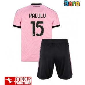 Juventus Pierre Kalulu #15 Bortatröja Barn 2026-27 Kortärmad (+ Korta byxor)
