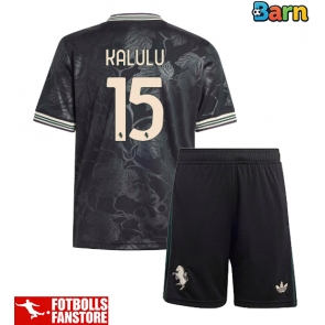 Juventus Pierre Kalulu #15 Tredje Tröja Barn 2025-26 Kortärmad (+ Korta byxor)
