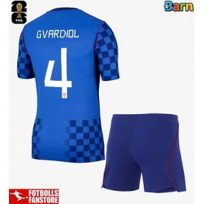 Kroatien Josko Gvardiol #4 Bortatröja Barn VM 2026 Kortärmad (+ Korta byxor)
